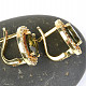 Gold earrings moldavite and zircons Au 585/1000 5.86g