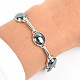 Silver bracelet hematite Ag 925/1000 17 - 20cm