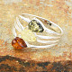 Prsten s jantarem stříbro Ag 925/1000