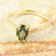 Moldavite ring gold 14K Au 585/1000 size 57, 2,47g