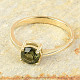 Vltavín prsten zlato 14K Au 585/1000 vel.65 2,77g