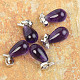 Amethyst Pendant Smooth Drop With Chip Ag Handle